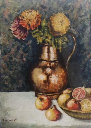 Art work by V. Bargioni Vaso di fiori - oil canvas 